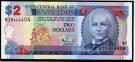 Barbados: 2 Dollars (1998)ND, #54a, kv.0 (Nr.172), bakark medfølger thumbnail