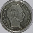1 krone 1876 Kv. 1, (Nr. R711) / Danmark thumbnail