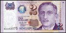 Singapore: 2 Dollars (1999) ND, #8c, kv.0 (bølget papir) (Nr.148), bakark medfølger thumbnail