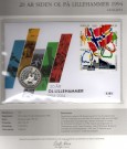 Myntbrev. Nr. 192, 20 år siden OL på Lillehammer 1994 (SØLV) thumbnail