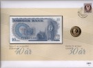 Myntbrev. Nr. 188, Norges siste 10 Kroneseddel og første 10 krone i nysølv thumbnail