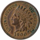 One Cent 1900, Indian Head, kv. 1+/01 (Nr. 3001) Renset thumbnail