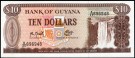 Guyana: 10 Dollars (1966-92) ND, #23f, kv.0 (Nr.159), bakark medfølger thumbnail