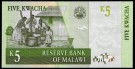 Malawi: 5 Kwacha 1997, kv. 0 (Nr.21), bakark medfølger thumbnail