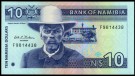 Namibia: 10 Namibia Dollars, (1993) ND #1a, kv. 0 (Nr.132), bakark medfølger thumbnail
