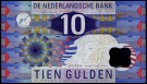 Nederland: 10 Gulden 1997, #99, kv. 0 (Nr.98), bakark medfølger thumbnail