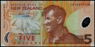 New Zealand: 5 Dollars 1999, #185a, kv.0 (Nr.157), bakark medfølger thumbnail