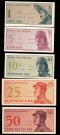 Indonesia: 1-50 Sen, 5 sedler, alle fra 1964, kv. 0 #90-94 thumbnail