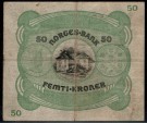 50 kr 1940 B, kv. 1-, 2 mm brettrift nede, lite senterhull thumbnail