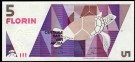 Aruba: 5 Florin 1990, #6, kv.0 (Nr.174), bakark medfølger thumbnail
