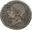 1 Peseta 1882, Kv. 1/1- (Nr.1660) thumbnail