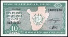 Burundi: 10 Francs 1997, kv. 0 (Nr.1), bakark medfølger thumbnail