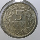 5 Reichmark 1925 D, kv.  God 1+ (Nr.R329) thumbnail