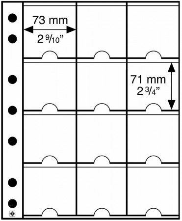 Grande ark/skilleark for myntrammer (67*67mm) - 5 pk.