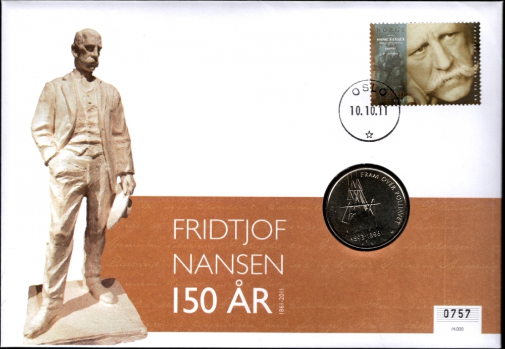 Mynt:  Kroner 1996 med Fram-ferden Avbildet.
Frimerker: NK 1782
Stempel: Oslo, 14.12.2011.
Opplag: 4.000 Stk. // Bakark medfølger.